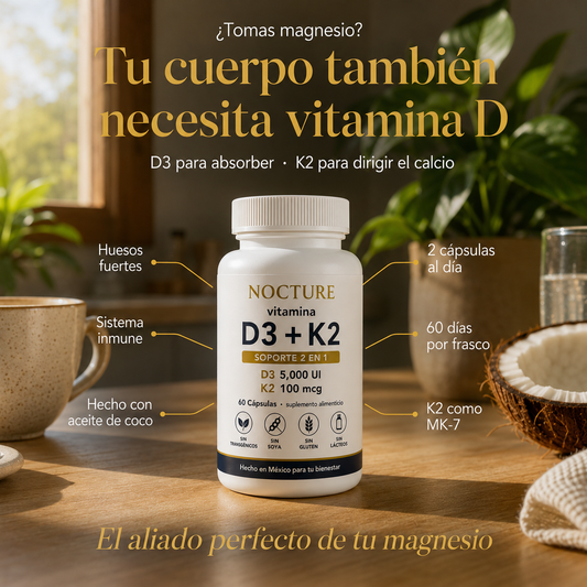 Nocture Vitamina D3 + K2 — Soporte 2 en 1