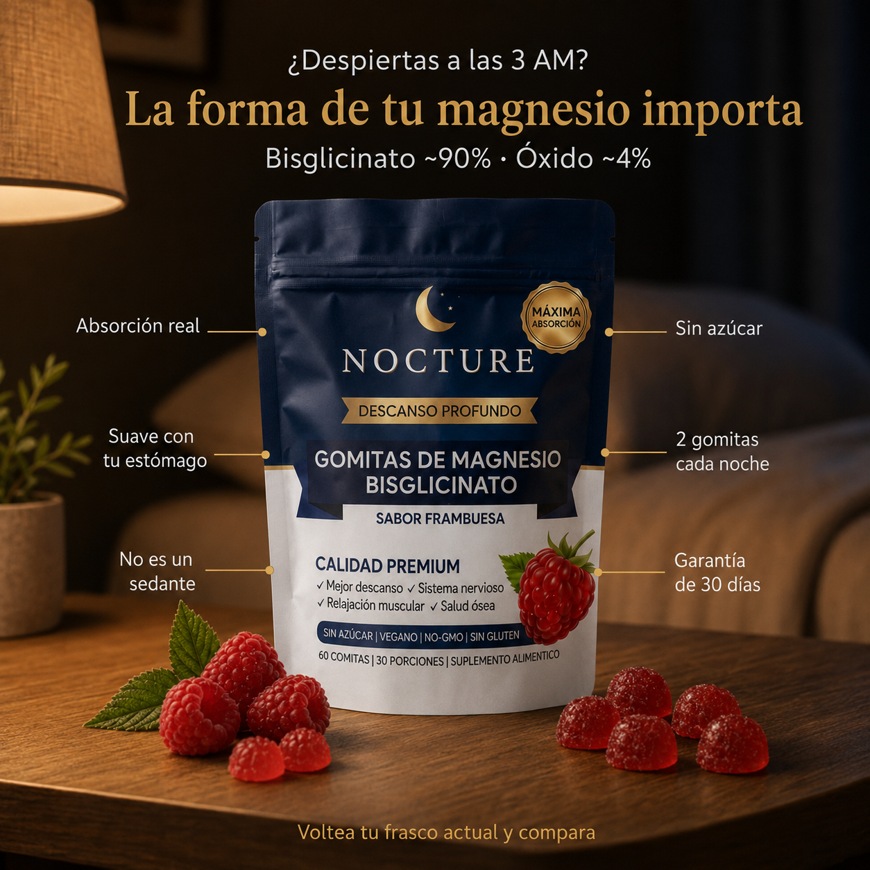 Nocture | Gomitas de bisglicinato de magnesio