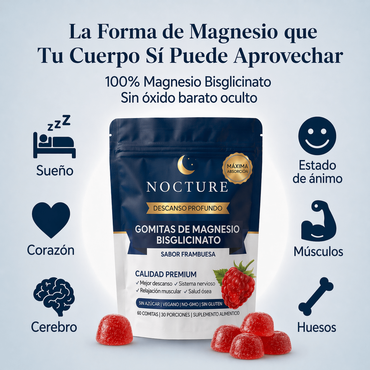 Nocture | Gomitas de bisglicinato de magnesio - Nocture