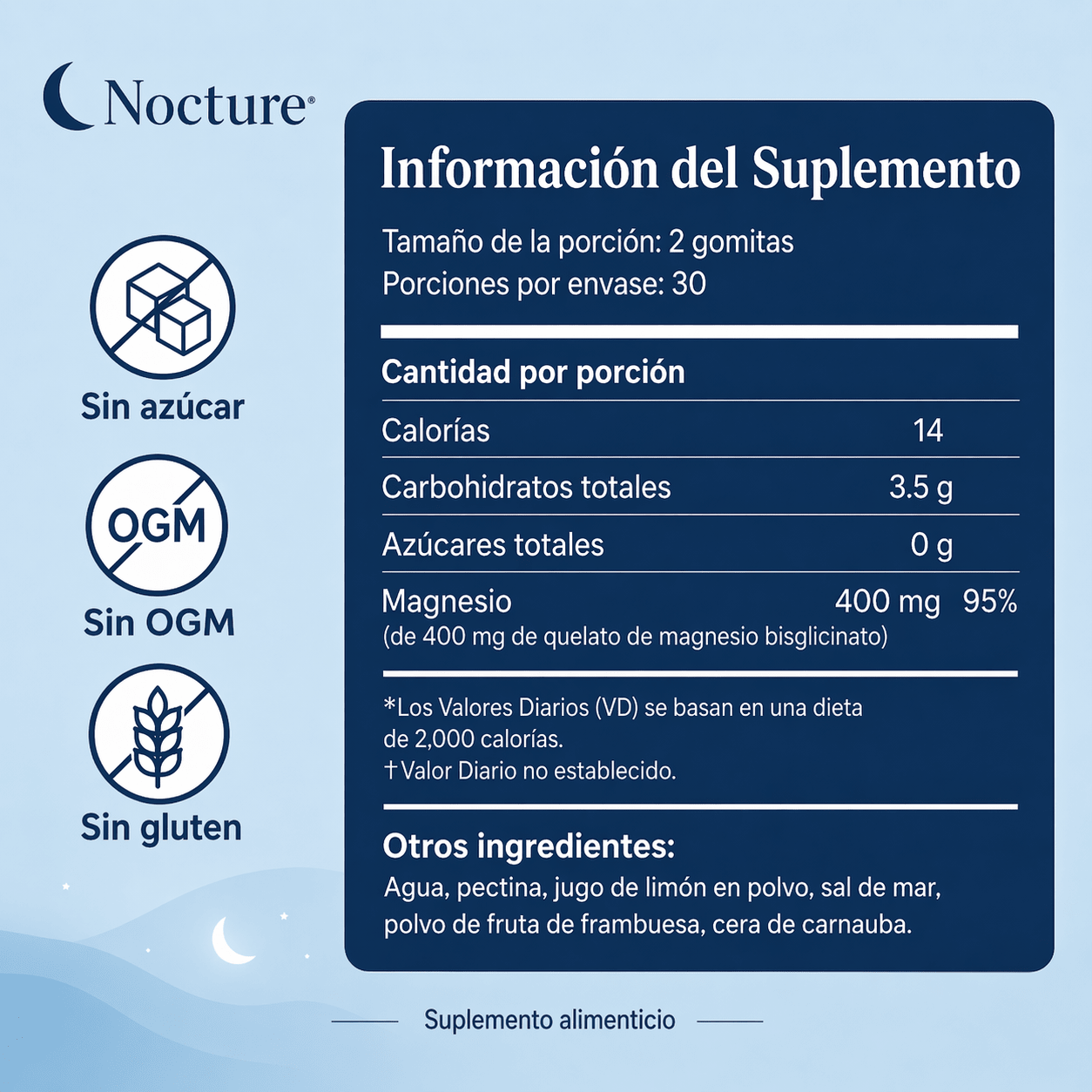 Nocture | Gomitas de bisglicinato de magnesio - Nocture
